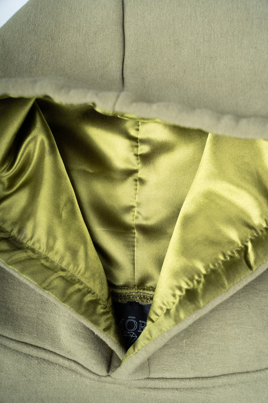 Olive Green Satin Lined Hoodies