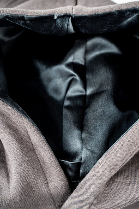 Dark Grey Satin Lined Hoodie