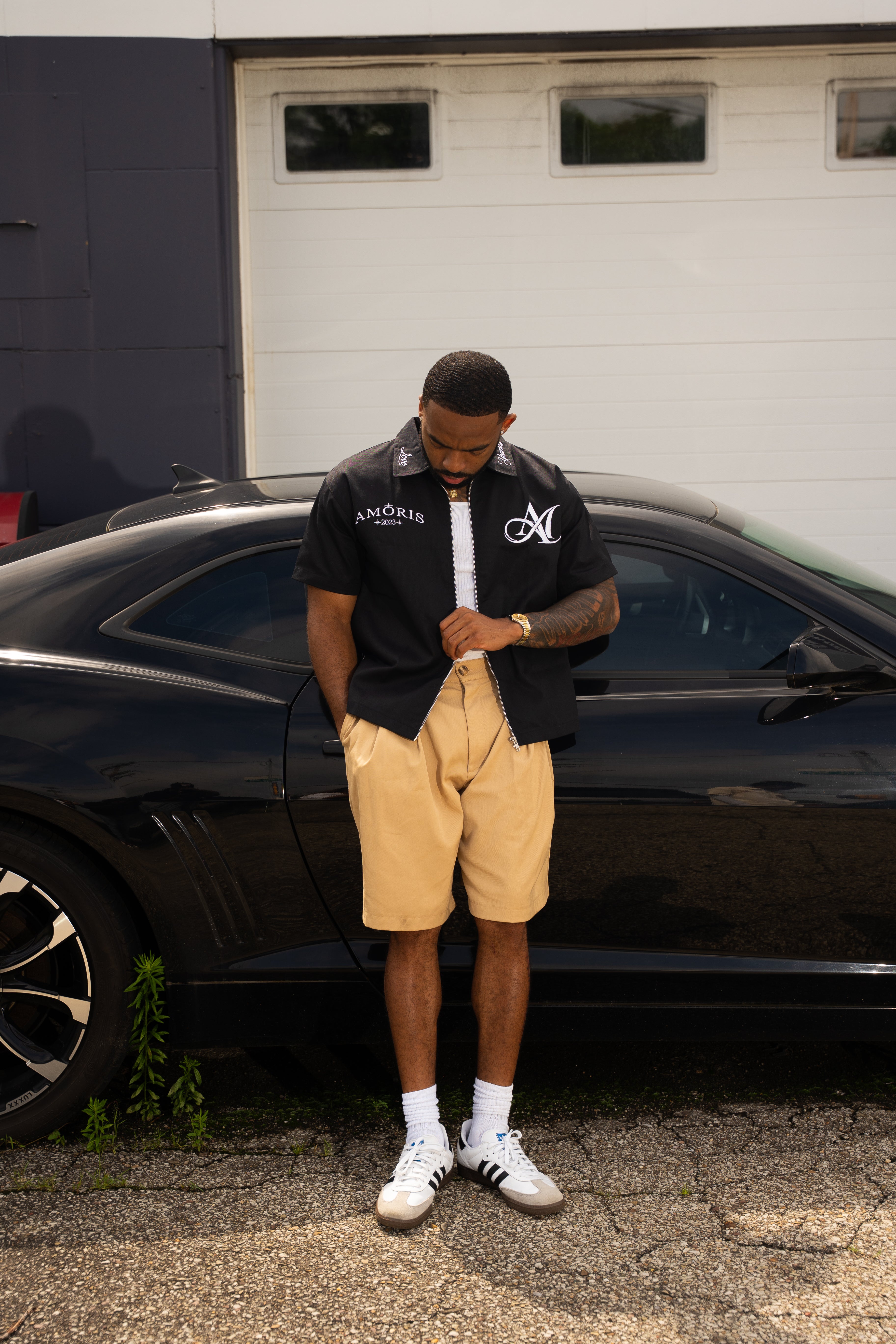 Zip Up Tee - Noir
