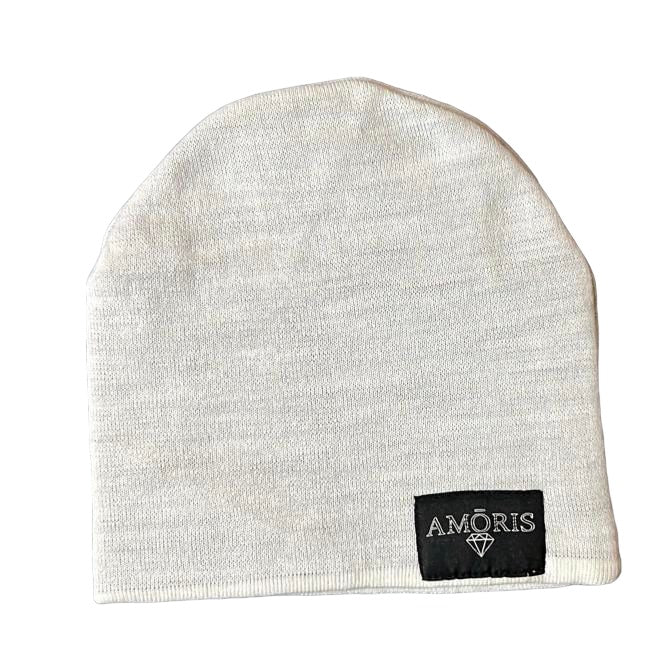 White No Cuff Beanie