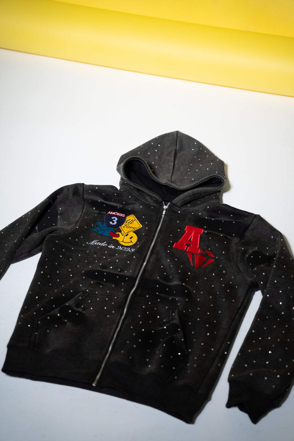 Rhinestone Zip up Jacket